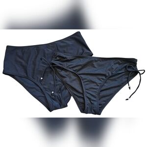 Women's Classic Black Bikini Bottoms Set, Size L/12. New Without Tags